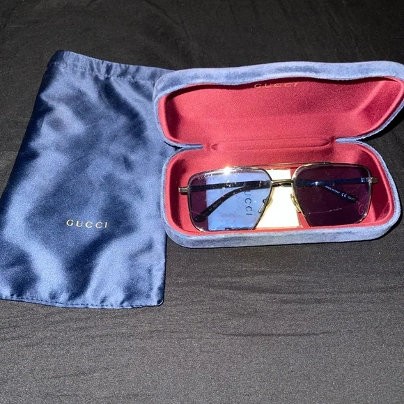 Gucci Sunglasses GG0941S Blue and Silver Sunglasses with GG Logo Lenses - Picture 6 of 6